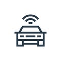 autonomous car icon vector from wireless technology concept. Thin line illustration of autonomous car editable stroke. autonomous Royalty Free Stock Photo