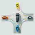 Autonomous Car Navigating a Smart Intersection Royalty Free Stock Photo