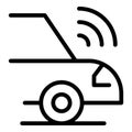 Autonomous car vehicle icon, outline style Royalty Free Stock Photo