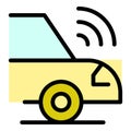 Autonomous car vehicle icon vector flat Royalty Free Stock Photo