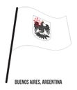 Autonomous City of Buenos Aires Flag Waving Vector Illustration. Flag of Argentina Provinces
