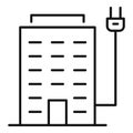 Autonomous city house icon, outline style