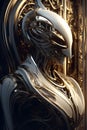 Autonomous cyborg endowed with AI having the ability to learn and adapt. Generative AI.