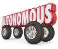 Autonomous 3d Red Word Car Wheels Tires Self Driving Vehicle