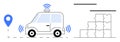 Autonomous Delivery Vehicle with GPS Tracking and Smart Package Logistics Concept Royalty Free Stock Photo