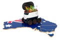 Autonomous delivery robot in Australia, 3D rendering