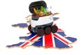 Autonomous delivery robot in the Great Britain, 3D rendering Royalty Free Stock Photo