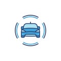 Autonomous Driverless Car vector concept blue icon