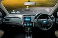 autonomous driving car and digital speedometer technology image