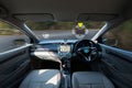 autonomous driving car and digital speedometer technology image