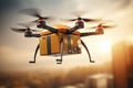 Autonomous Drone parcel delivery. Generate Ai
