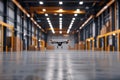 Autonomous drones and AI power a futuristic logistics hub, optimizing global trade efficiency, Generated AI