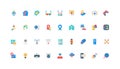 Autonomous electronic device and wireless equipment of smart home, IoT color icon set