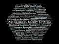 Autonomous Energy Systems Word Cloud. Key Concepts in Grid Automation and Energy Control Royalty Free Stock Photo