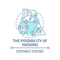 Autonomous hacking possibility concept icon.