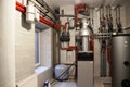 Autonomous heating system in the boiler room. boiler, water heater, expansion tank and other pipes