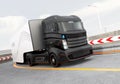 Autonomous hybrid truck driving on highway