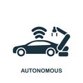 Autonomous icon. Monochrome simple Artificial Intelligence icon for templates, web design and infographics