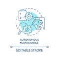 Autonomous maintenance turquoise concept icon