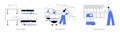 Autonomous mobile robots abstract concept vector illustrations.