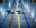 Autonomous Mobile Robots Navigating a Smart Warehouse Floor Royalty Free Stock Photo