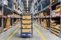 Autonomous robot delivery in warehouses with 5g wireless connection, Smart industry 4.0 concept