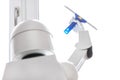 A autonomous robot is washing a window Royalty Free Stock Photo