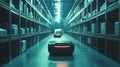Autonomous robots navigating high-tech warehouse with efficient precision