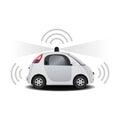 Autonomous self-driving (drive) driverless vehicle with radar 3D render Royalty Free Stock Photo