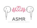 Autonomous sensory meridian response, ASMR logo or icon. Earphones, heart shape and sound waves as a symbol of enjoying sounds,