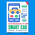 Autonomous Smart Car Advertising Poster Vector