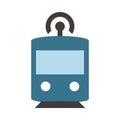 Autonomous Subway - Metro - Flat colored icon - Blue