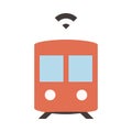 Autonomous Subway - Metro - Flat colored icon - Red