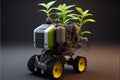 Autonomous tractor working in field created with Generative Ai