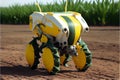 Autonomous tractor working in field created with Generative Ai
