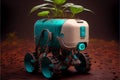 Autonomous tractor working in field created with Generative Ai