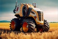 Autonomous tractor working in field created with Generative Ai