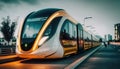 Autonomous Train. Future, futuristic. Public Transportation. Sustainable City. Urban Mobility.