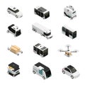 Autonomous Vehicles Isometric Icons Royalty Free Stock Photo