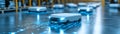 Autonomous warehouse robots in futuristic logistics