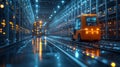 Autonomous Warehouse Robots in High-Tech Storage Facility Generative AI