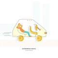 Autonomus self-driving car technology illustration Royalty Free Stock Photo