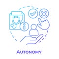 Autonomy blue gradient concept icon