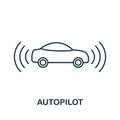 Autopilot icon. Simple element from technology collection. Line Autopilot icon for templates, infographics and banners Royalty Free Stock Photo