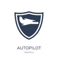 autopilot icon. Trendy flat vector autopilot icon on white background from general collection Royalty Free Stock Photo