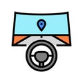 autopilot navigation color icon vector illustration