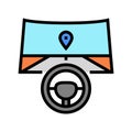 autopilot navigation color icon vector illustration