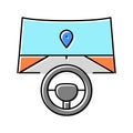 autopilot navigation color icon vector illustration