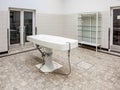 Autopsy tables in morgue