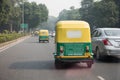 Autorickshaw on Busy Street